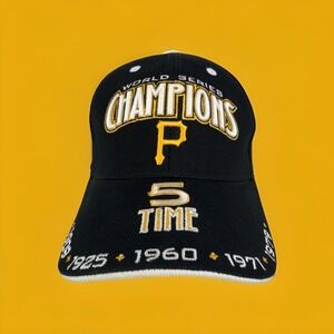 VTG Pittsburgh Pirates 5-Time World Series Champions Hat MLB Logo Baseball Cap